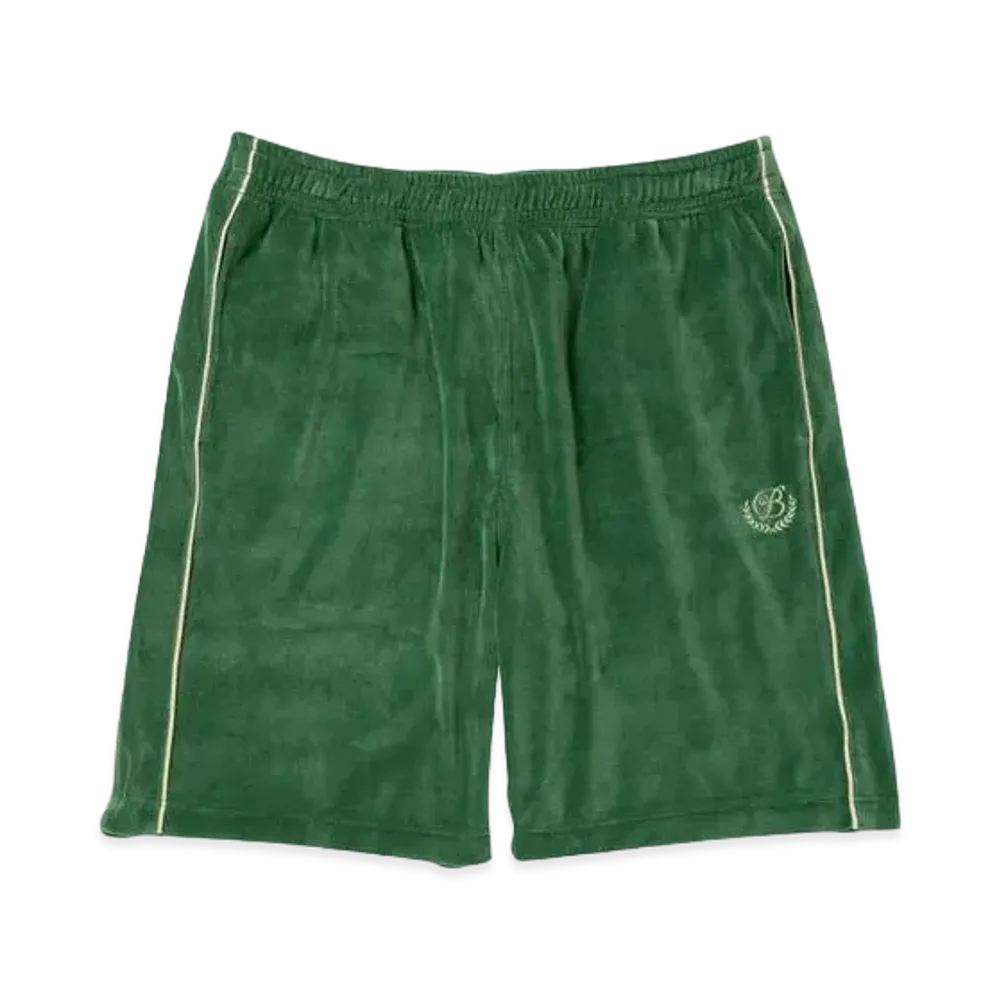 BlackEyePatch B EMBLEM PIPING VELOUR SHORTS "Green"
