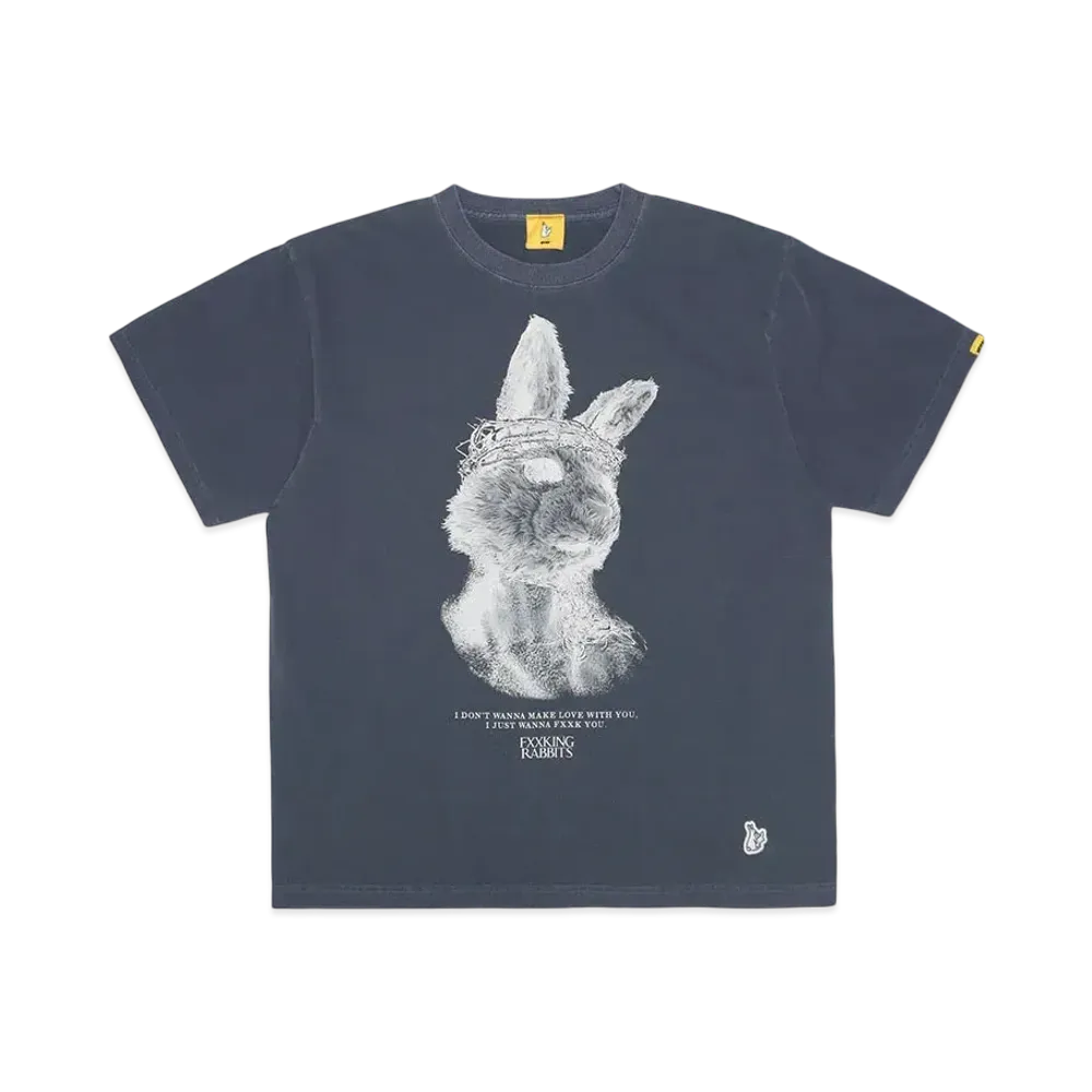 FR2 Rabbit Jesus Garment Dye T-Shirt "Navy"