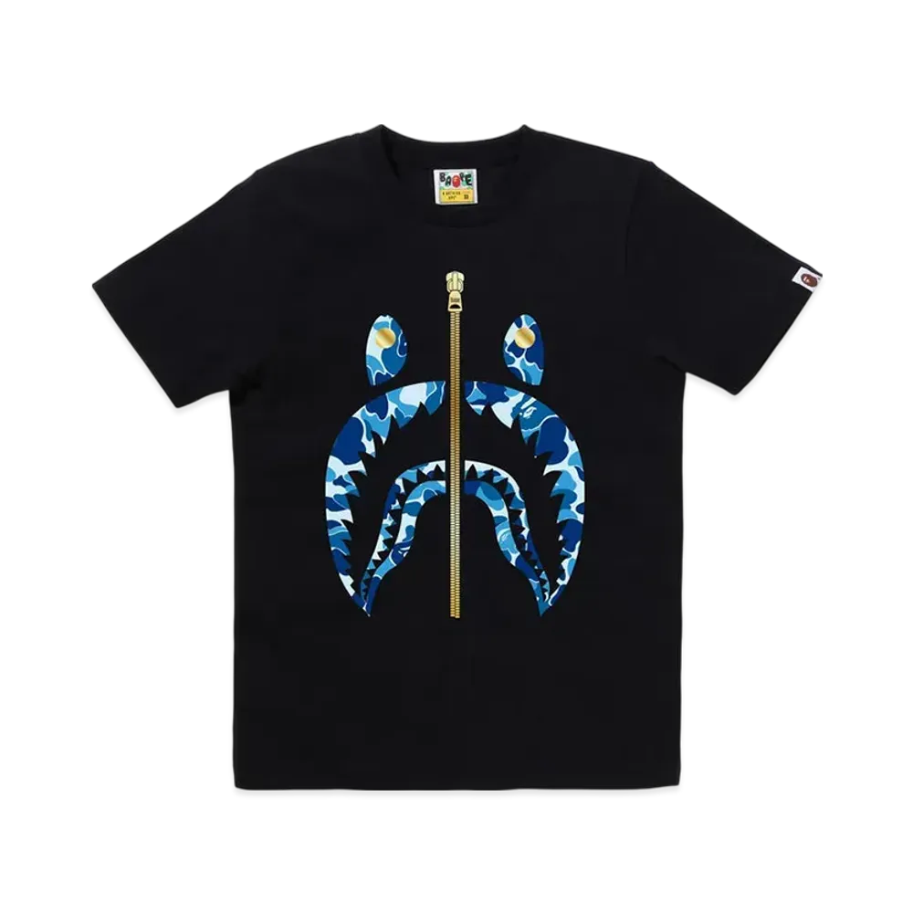 A BATHING APE Abc Camo Shark Tee "Black/Blue"