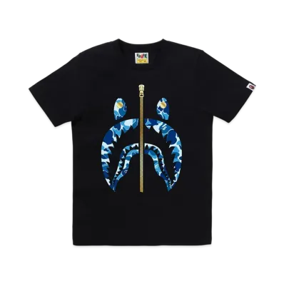A BATHING APE Abc Camo Shark Tee "Black/Blue"