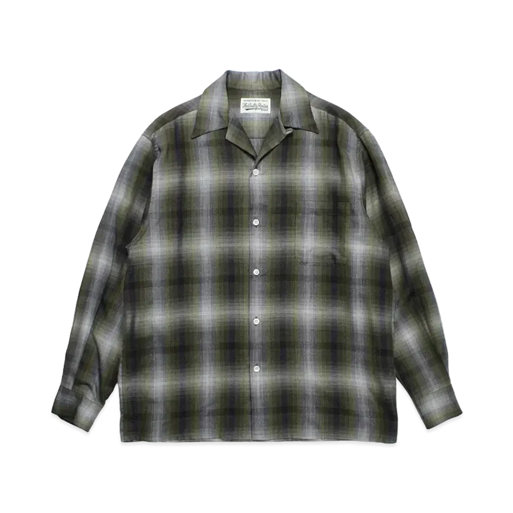 WACKO MARIA Check Open Collar Shirt "Yellow"