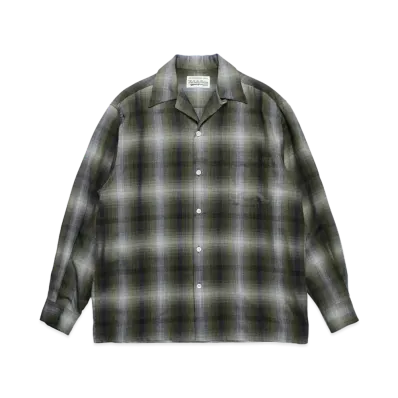 WACKO MARIA Check Open Collar Shirt "Yellow"