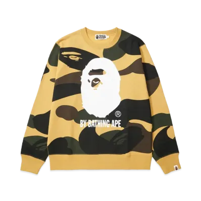 A BATHING APE Giant 1St Camo By Bathing Ape Crewneck Sweatshirt "Yellow"