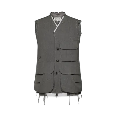 Maison Margiela Men's Sleeveless Wool Jacket "Melange Gray"
