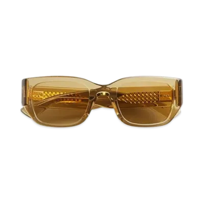 Bottega Veneta Intrecciato Square Sunglasses "Yellow/Brown"