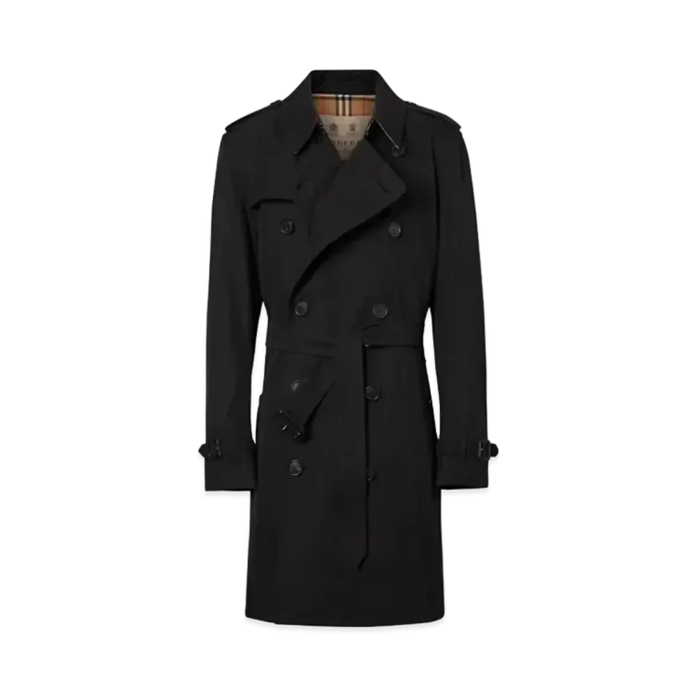 Burberry Men's Mid Length Kensington Heritage Trench Coat "Black"