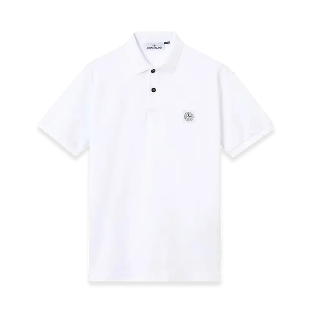 Stone Island Organic Cotton Polo Shirt "White"