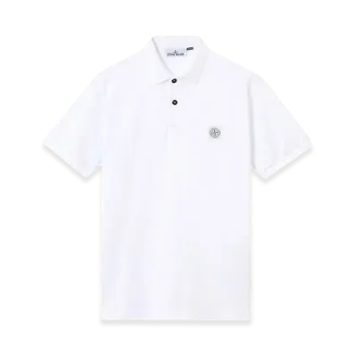 Stone Island Organic Cotton Polo Shirt "White"