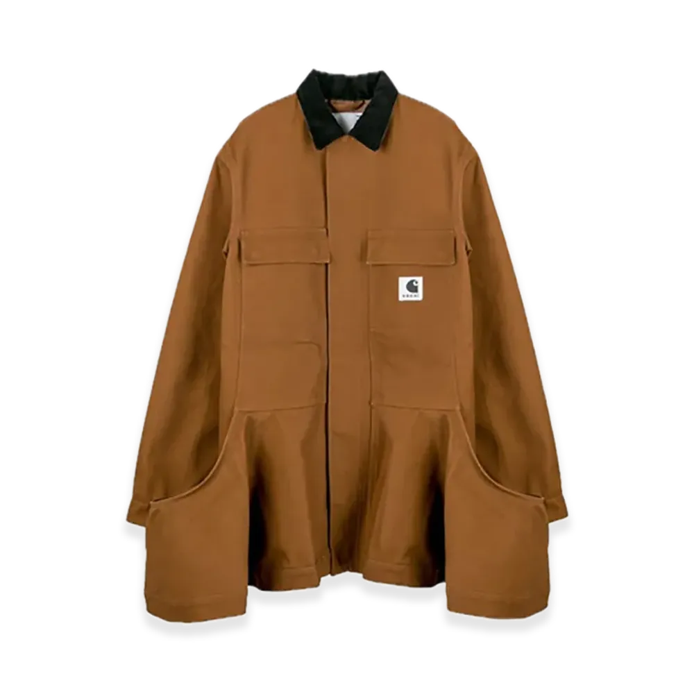 sacai x Carhartt WIP Women's Duck Bonding Dress Coat "Dark Beige"