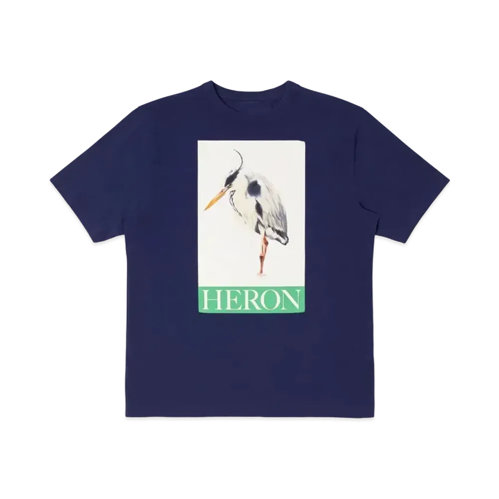 HERON PRESTON Heron Bird Painted SS Tee "Blue/Green"