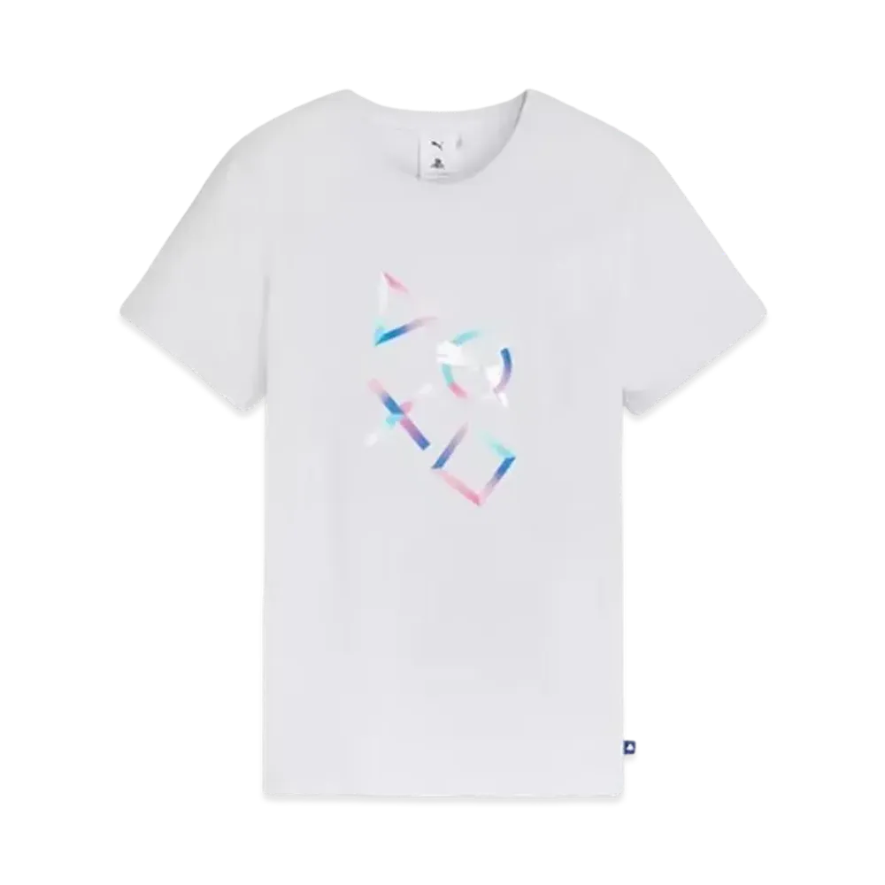 PUMA x PlayStation Kids Boys Graphic Short Sleeve T-Shirt "Silver Mist"