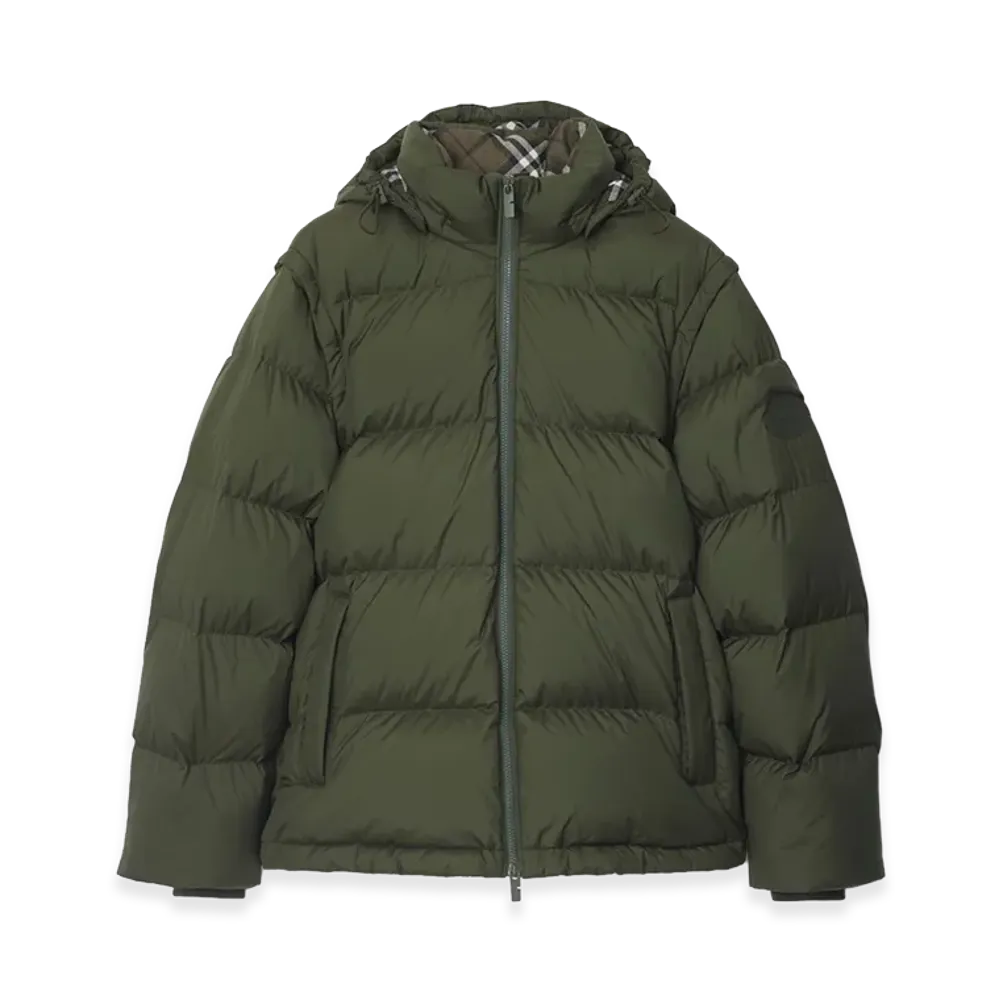 Burberry Detachable Sleeve Down Jacket "Shale Green"