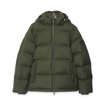 Burberry Detachable Sleeve Down Jacket "Shale Green"