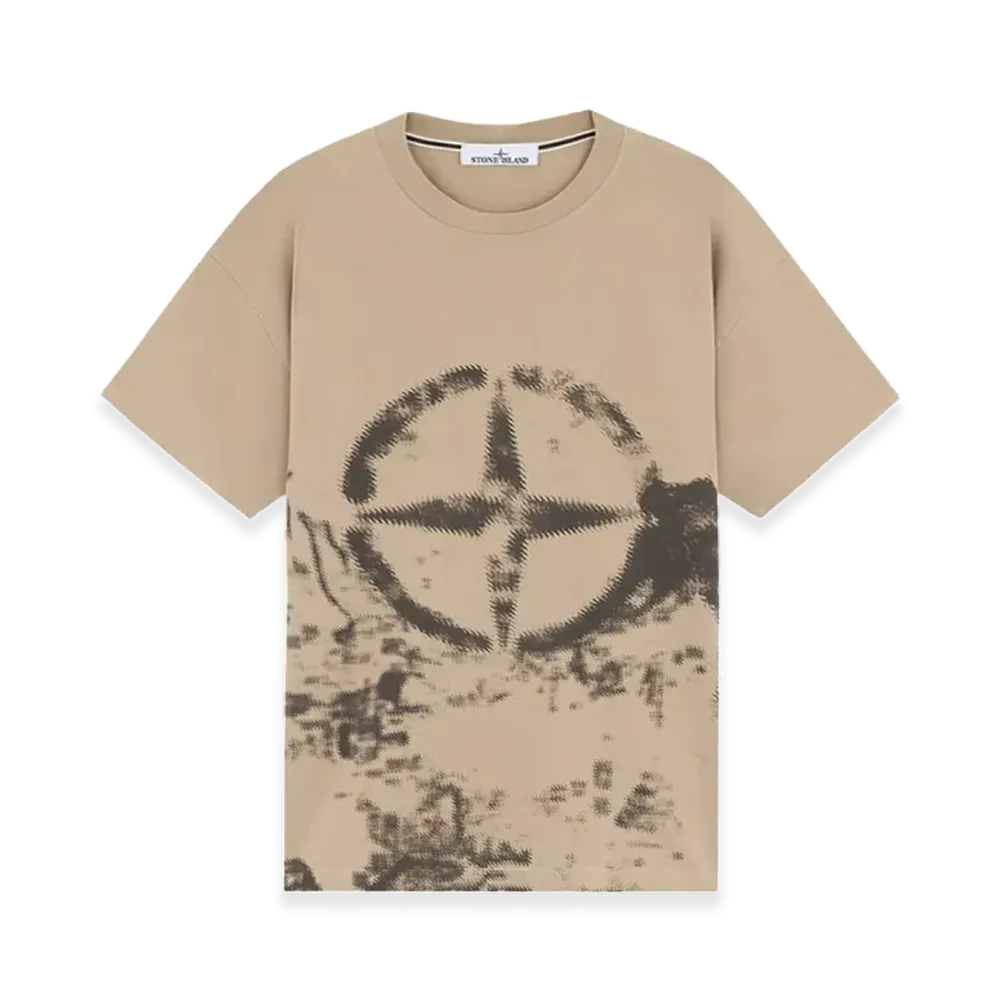 Stone Island 2RCE7 24/2 Cotton Jersey Short-Sleeve T-Shirt with Camouflage Print - 24FW "Dove Grey"