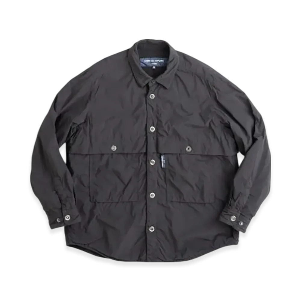COMME des GARCONS HOMME Nylon TypewriterWool Serge Shirt Jk "Black"