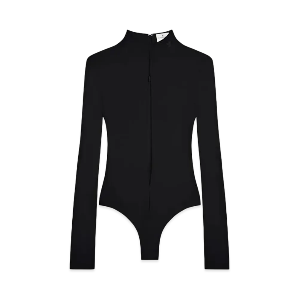 Courreges Drop Volcano Jersey Bodysuit "Black"