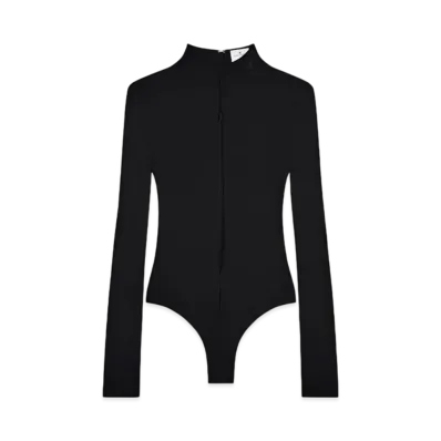 Courreges Drop Volcano Jersey Bodysuit "Black"