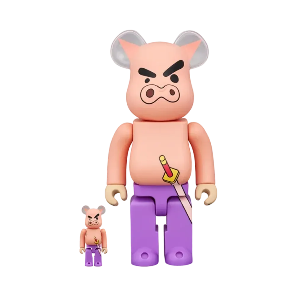 MEDICOM TOY "BEARBRICK" -Crayon Shin-chan- Buri Buri Zaemon 100% & 400%