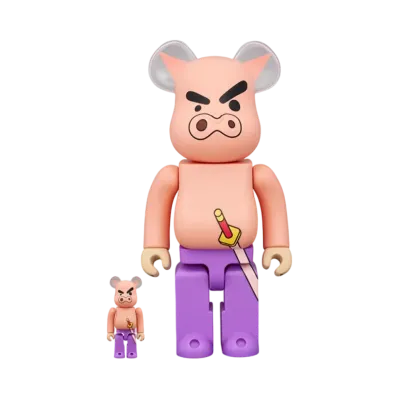 MEDICOM TOY "BEARBRICK" -Crayon Shin-chan- Buri Buri Zaemon 100% & 400%
