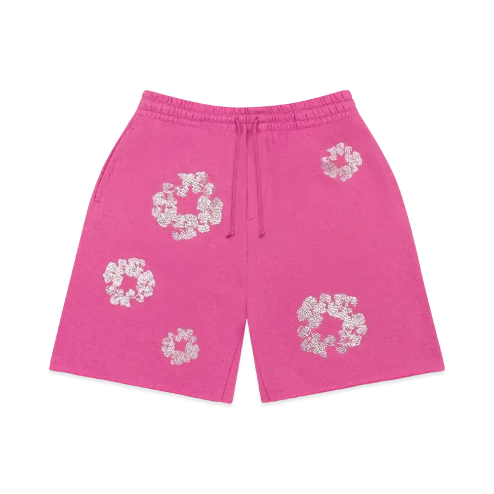 DENIM TEARS Cashmere Swarovski Cotton Wreath Shorts "Pink"