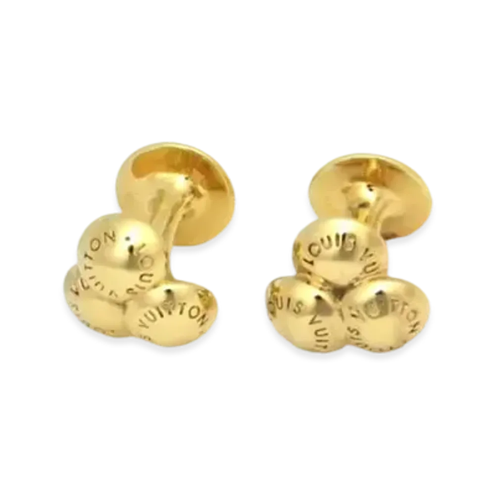 Louis Vuitton Buton de Manchette Bouquet Crew Cufflinks "Gold"