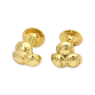 Louis Vuitton Buton de Manchette Bouquet Crew Cufflinks "Gold"