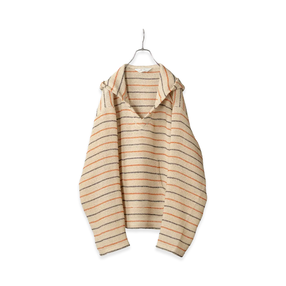 ANCELLM Cut Border Hoodie "Beige"