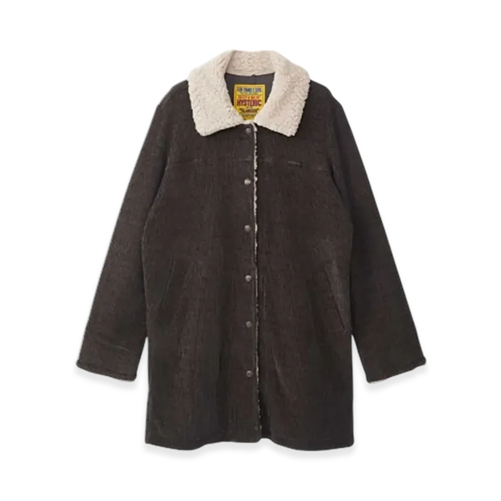 HYSTERIC GLAMOUR Fleece-Lined Trench Coat "Charcoal Gray"
