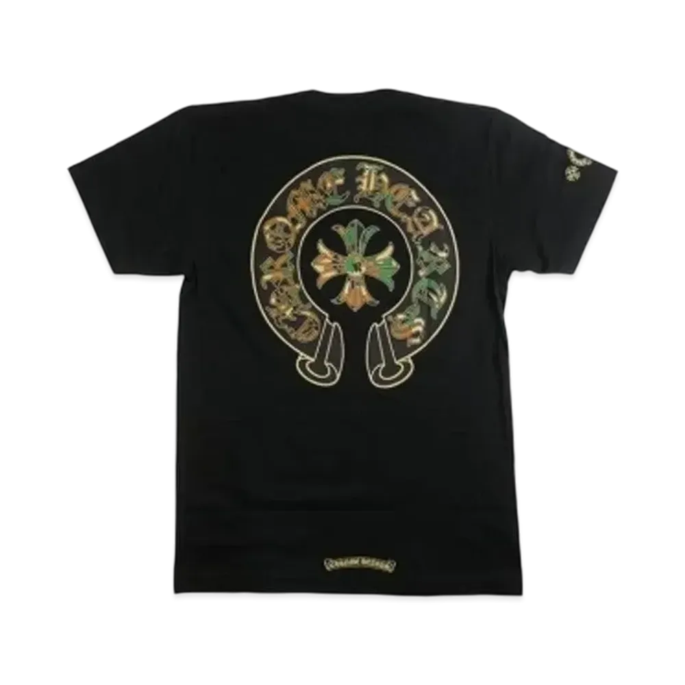 Chrome Hearts Horseshoe 3 CEM CRS Pocket T-Shirt Camouflage "Black/Gold"