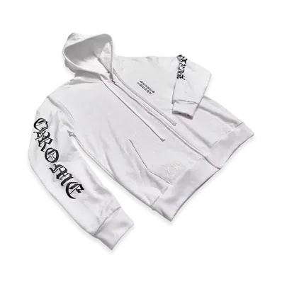 Chrome Hearts Plus Cross All Over Print Zip Up Hoodie "White"