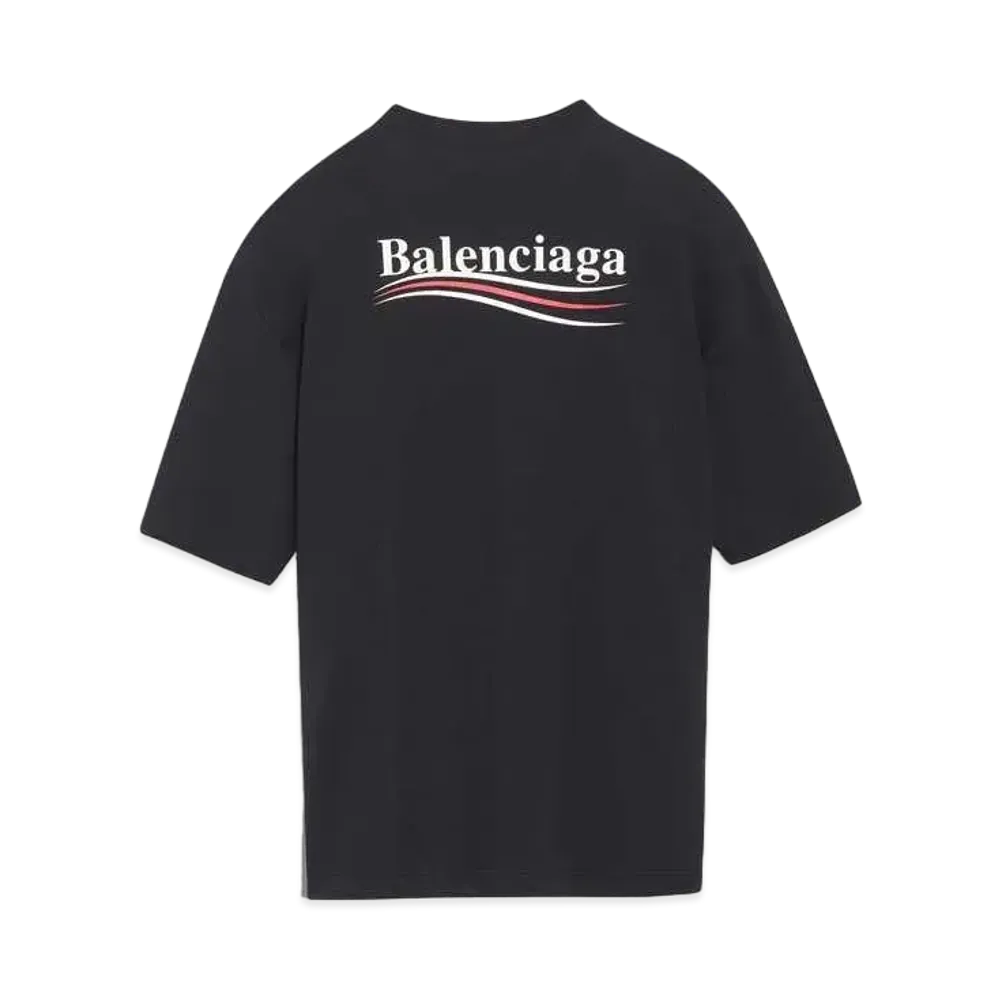 BALENCIAGA Political Campaign Logo Oversize T-shrit "Black"