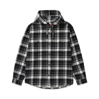 Supreme Hooded Flannel Shirt "Black"