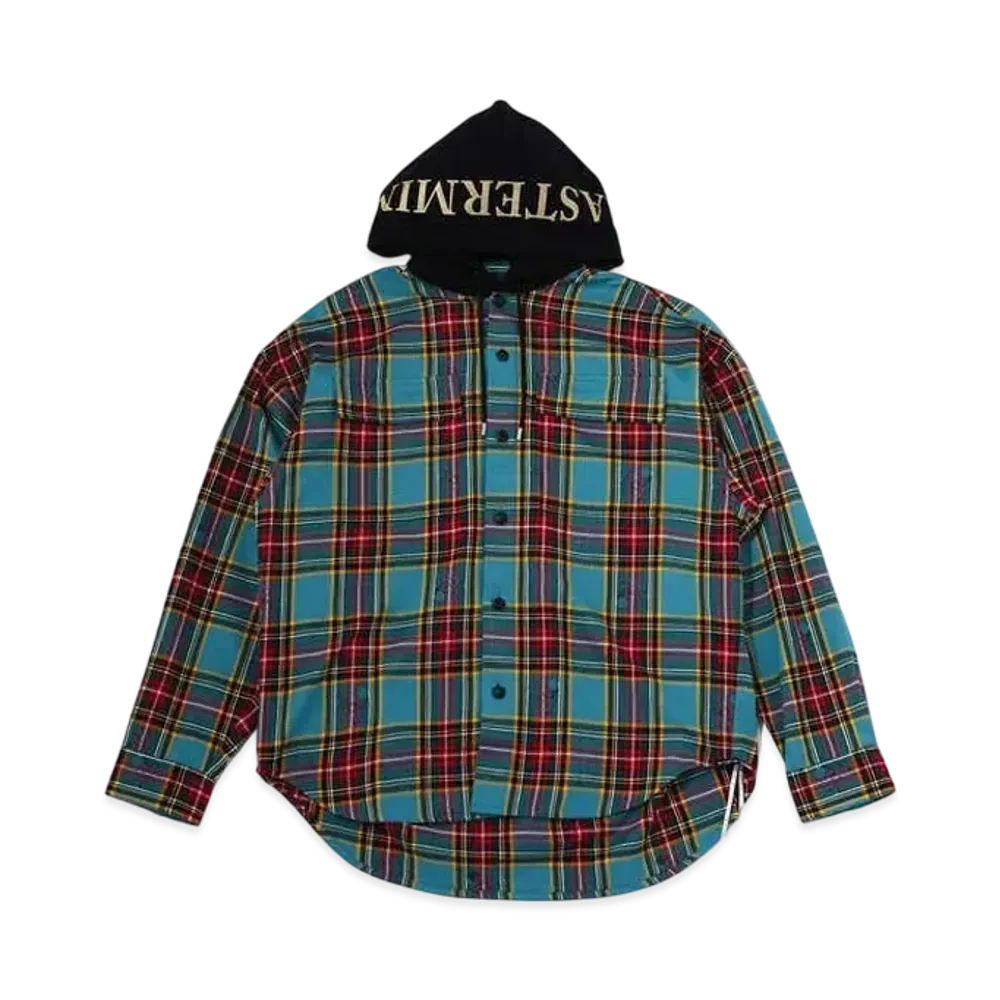 mastermind WORLD Hooded Plaid Shirts "Blue Base (Block Plaid)"