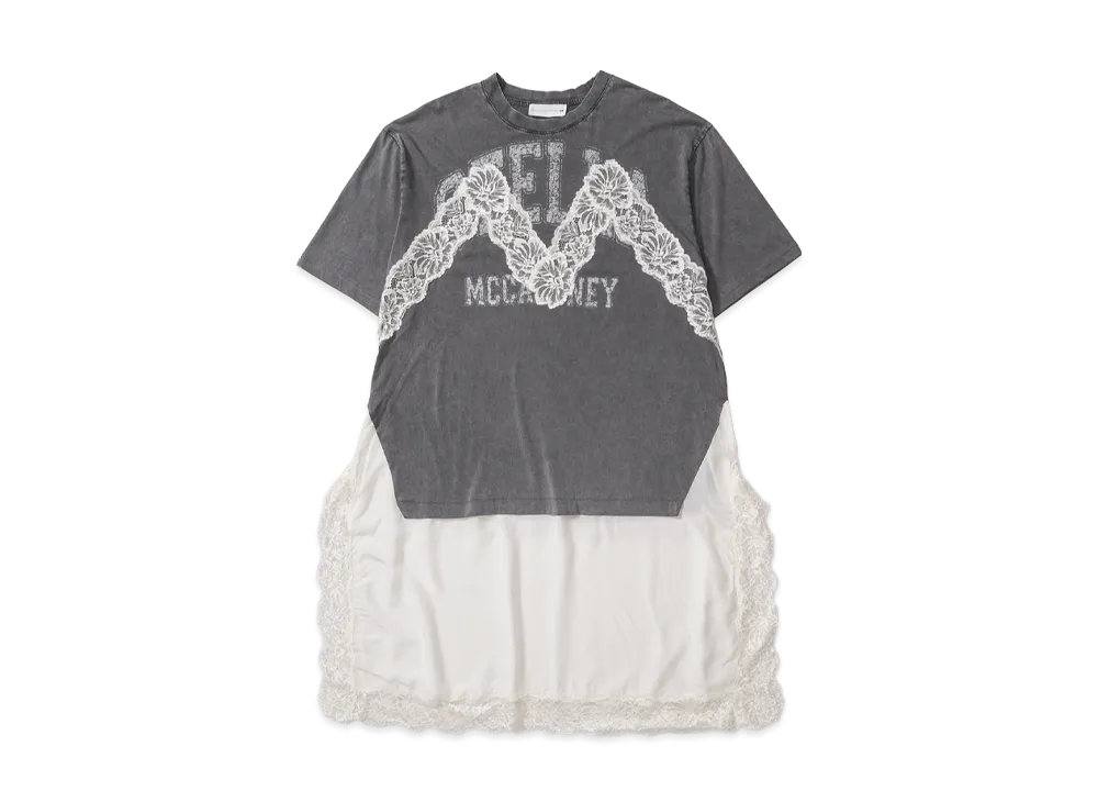 H&M x Stella McCartney Women's Lace Trim T-Shirt Dress "Dark Gray"