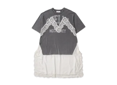 H&M x Stella McCartney Women's Lace Trim T-Shirt Dress "Dark Gray"