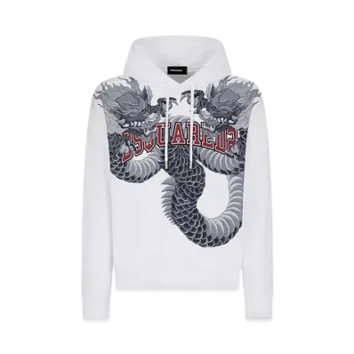 Dsquared2 Regular Fit Hoodie Sweatshirt "White"