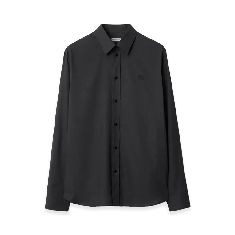 Burberry Relaxed Fit Check Cotton Shirt "Storm Grey"