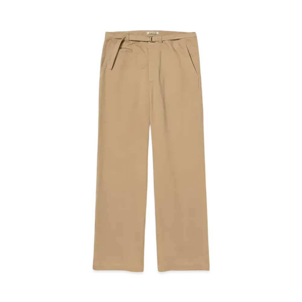 AURALEE Washed Finx Chino Belted Pants "Camel"