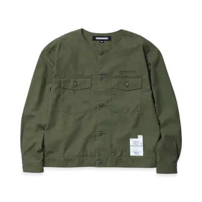 NEIGHBORHOOD No Collar Shirt Ls "Olive Drab"