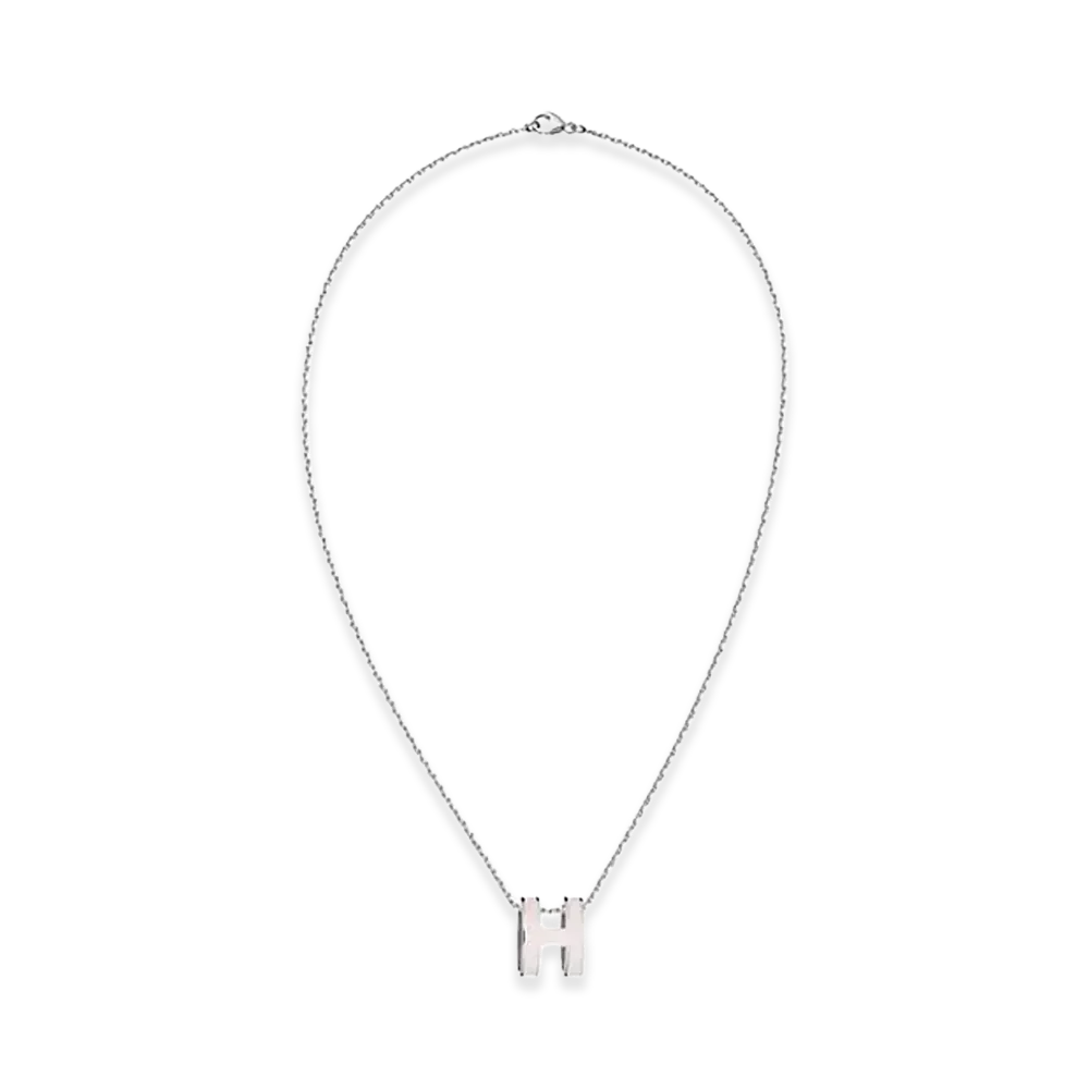 Hermes Pop H Pendant "Palladium/Rose Dragee"