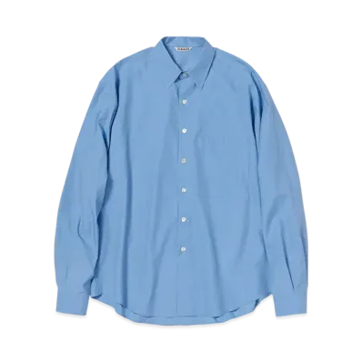 AURALEE Washed Finx Twill Big Shirt "Blue"