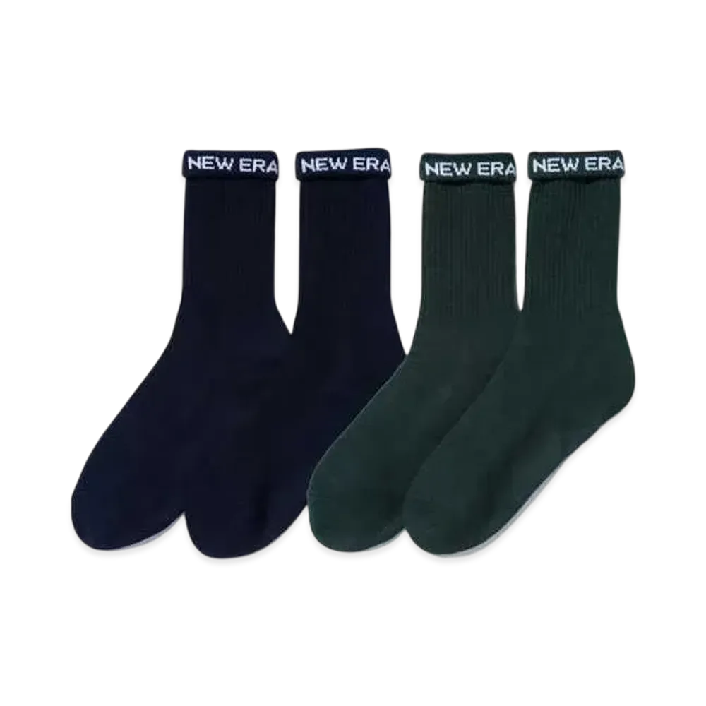 NEW ERA BLACK LABEL SS23 Socks Crew 2 Pair "Navy/Dark Green"