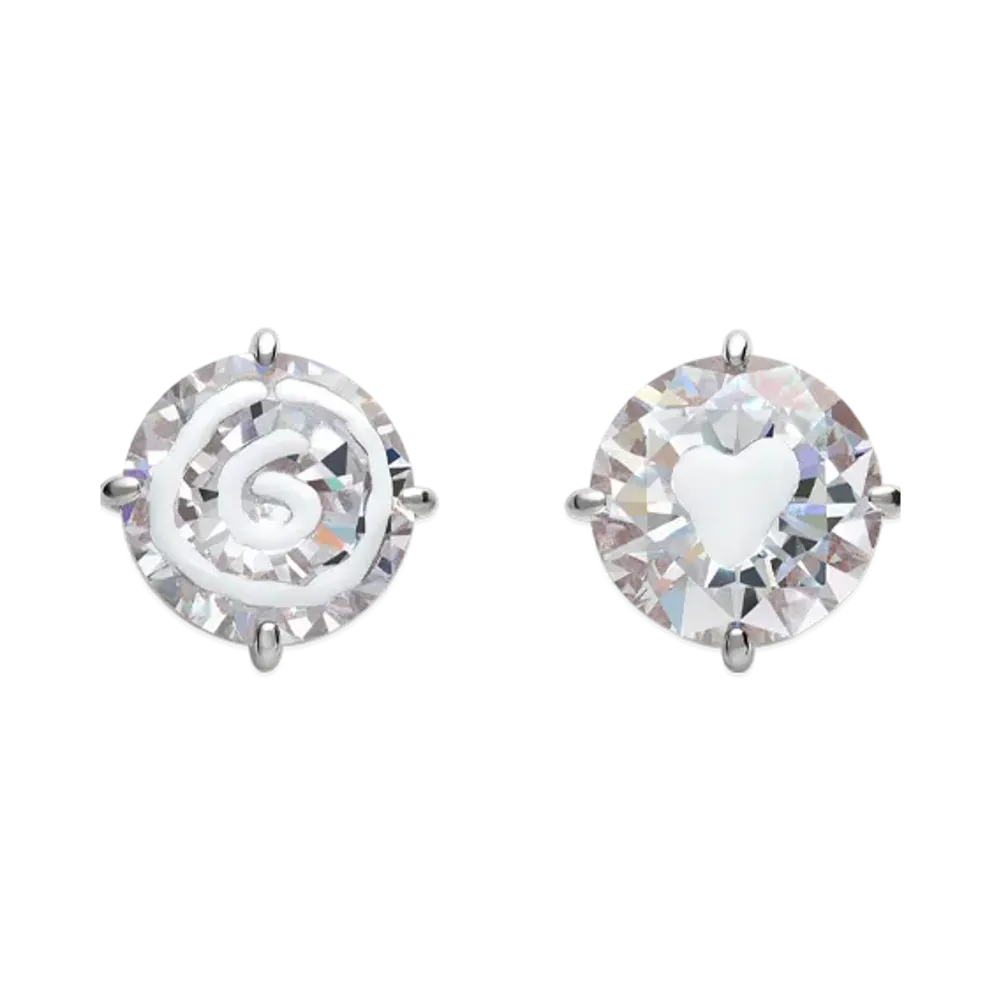 MM6 Maison Margiela White Paint Earrings "Brown"