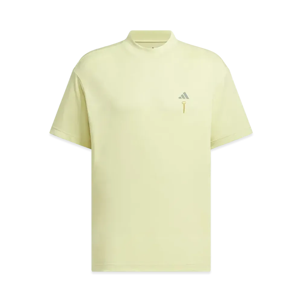 adidas Golf Heat. Rdy Back Graphic Mockneck Short Sleeve T-shirt "Powder Yellow"