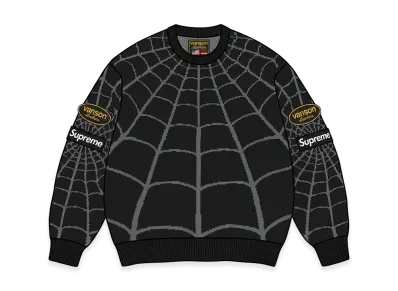 Supreme x Vanson Leathers Spider-Man Sweater "Black"