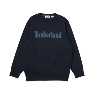 Timberland Men's Northwood Word Mark Logo Brush Back Crew Neck Sweat "Navy"