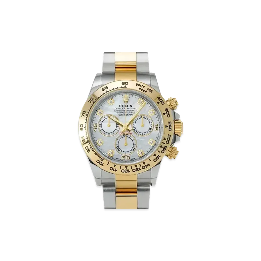 ROLEX Cosmograph Daytona 8P Diamonds "White Shell/Stainless Steel/Yellow Gold"