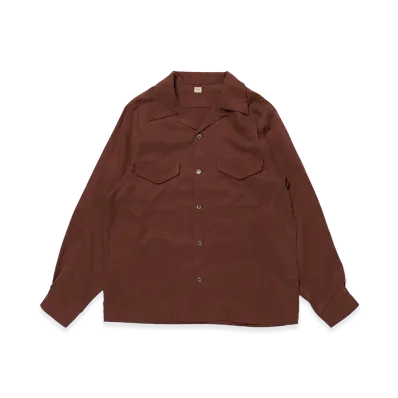 T.T Taiga Takahashi LOT.101 Open Collar Shirt "Brown"