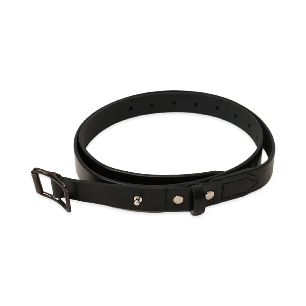 ANCELLM Button Stud Leather Belt "Black"