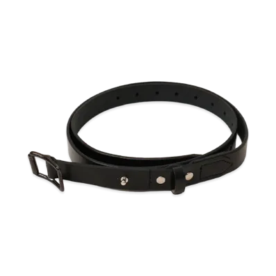 ANCELLM Button Stud Leather Belt "Black"